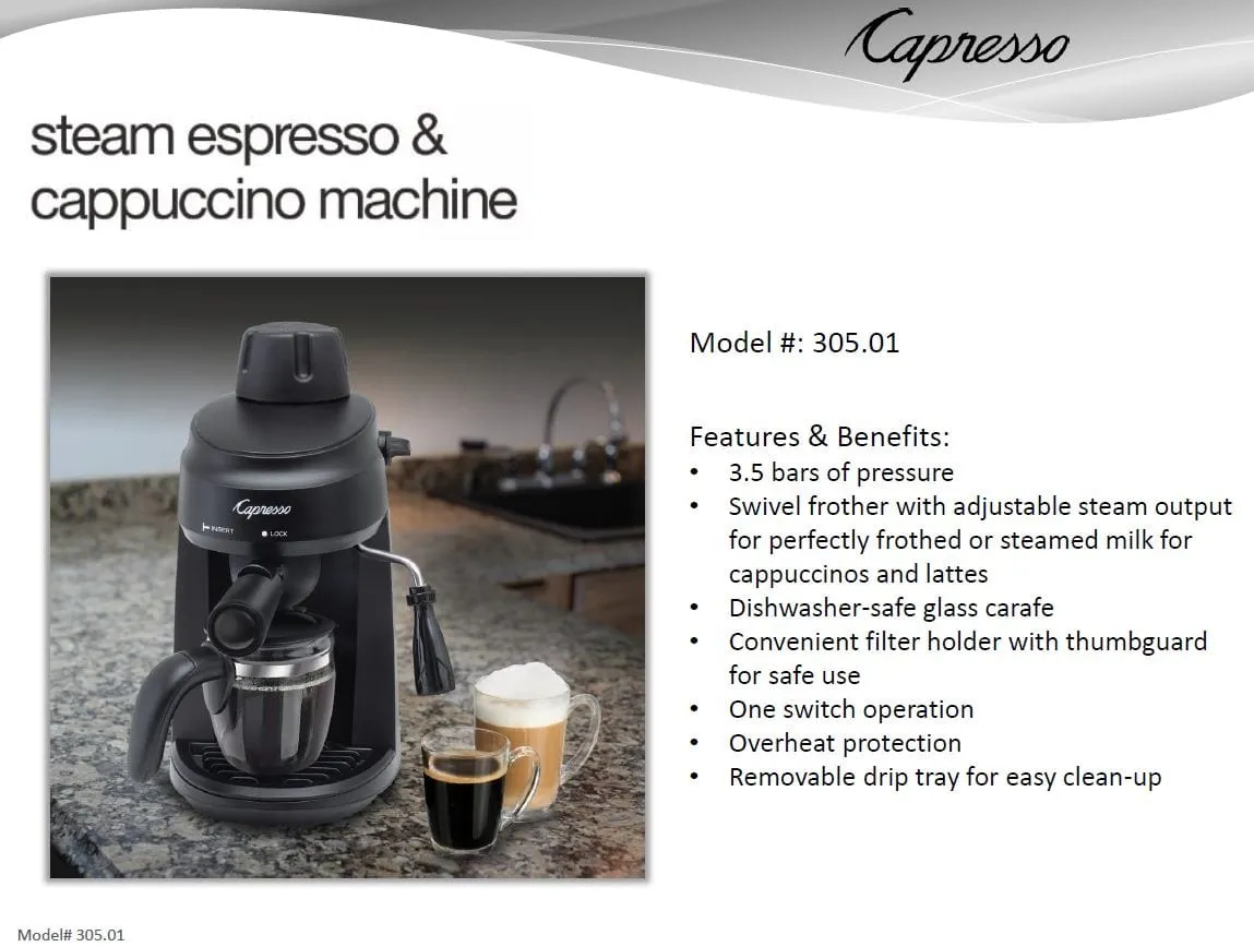 Capresso STEAMESPRESSO-RB 305.01 steam espresso & cappuccino machine - Certified Refurbished