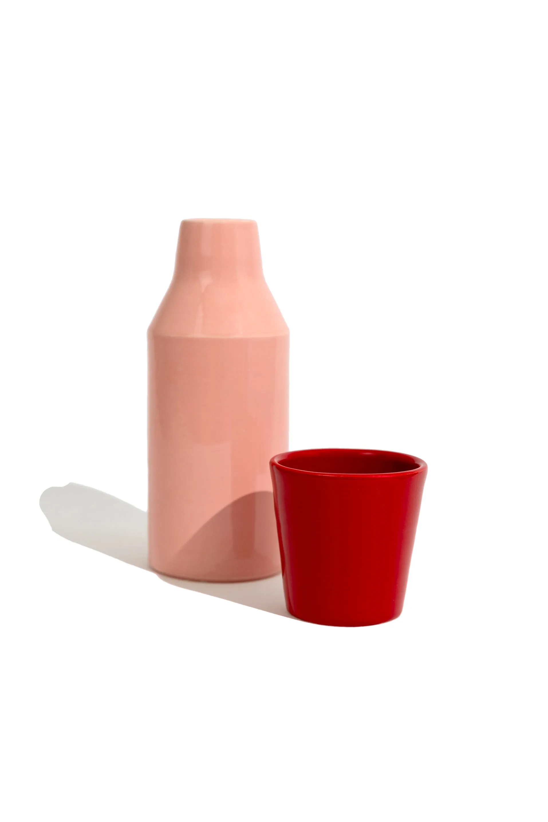 Ceramic Carafe & Cup (Pink)