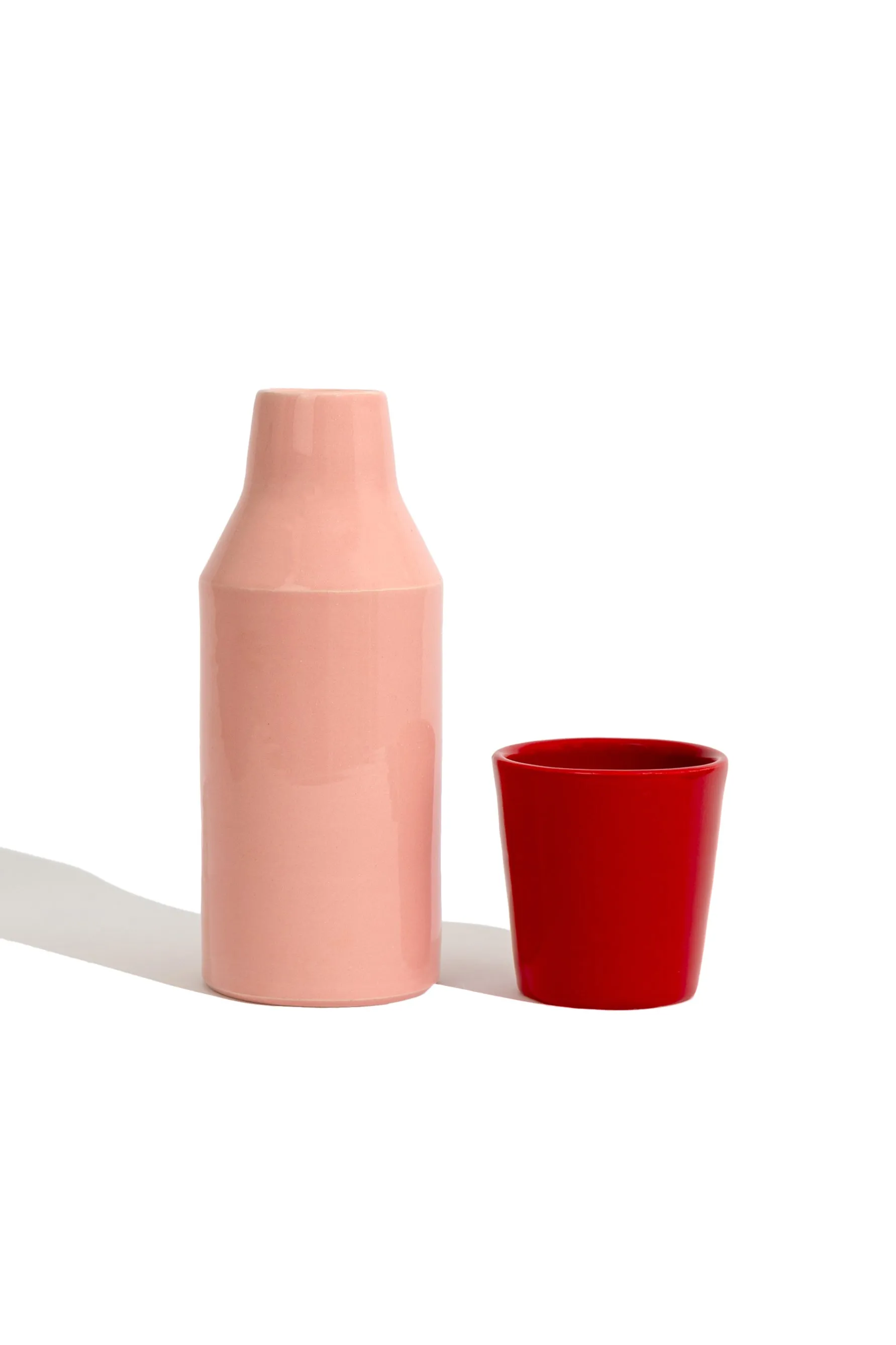 Ceramic Carafe & Cup (Pink)