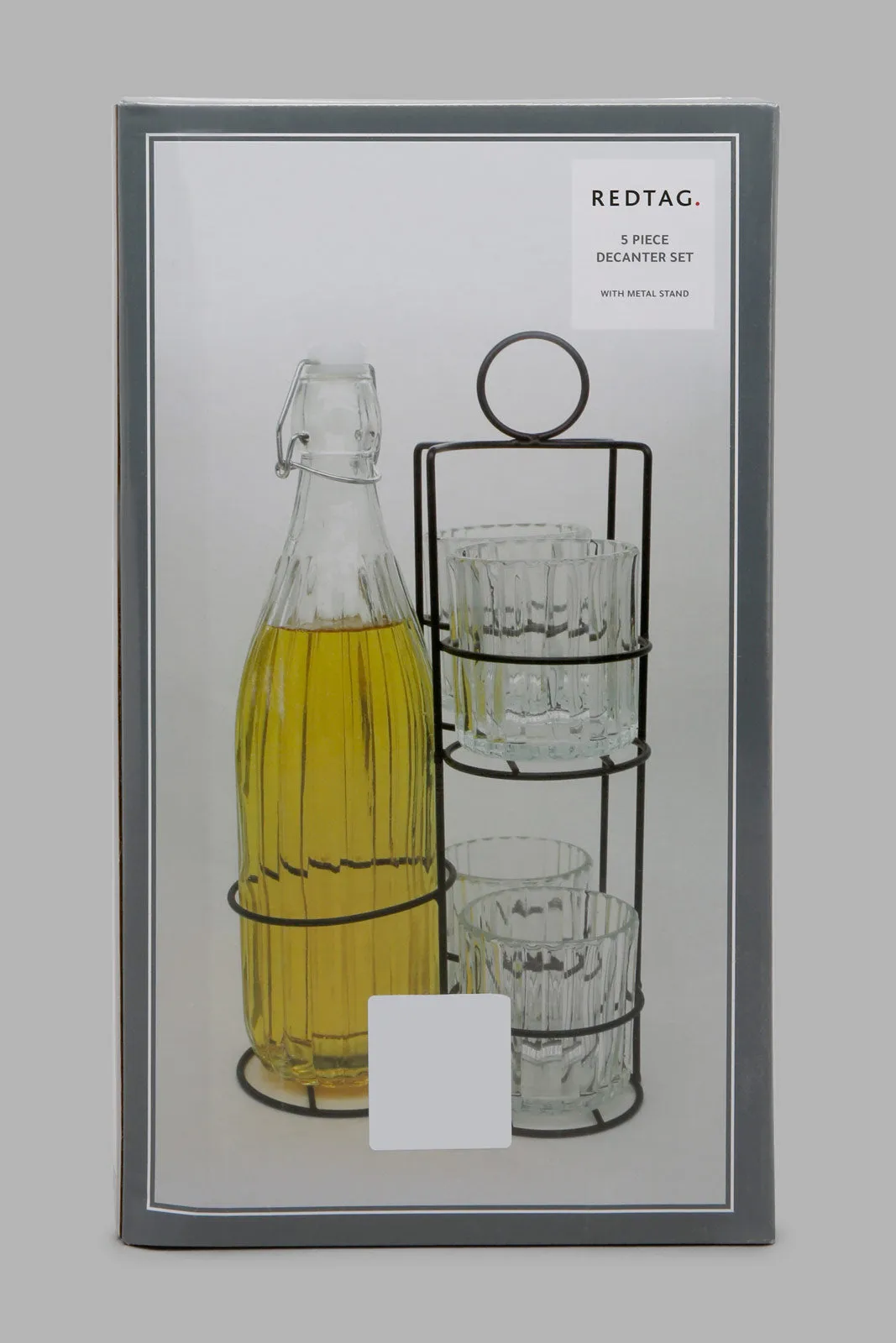 Clear Glass Set With Metal Stand (6 Piece)