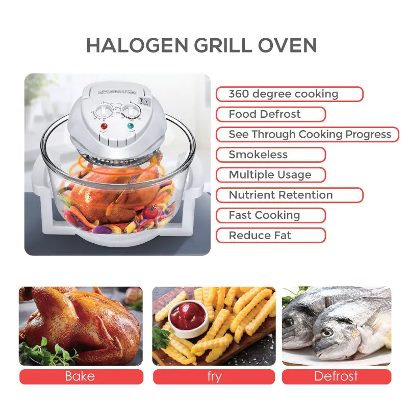 Convection Oven, Halogen Oven, Grill Roaster Oven 12L & Timer (PPT615)