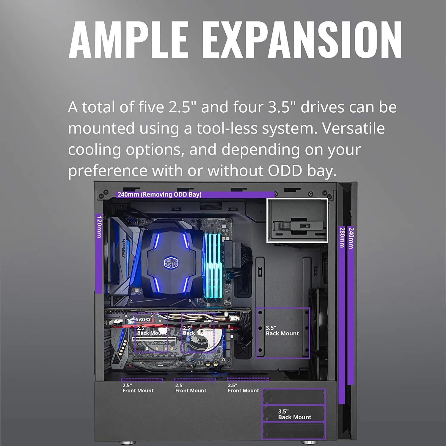 Cooler PC Case Master Silencio S600 ATX Mid-Tower, Sound-Dampened Steel Side Panel, Reversible Front Panel, SD Card Reader, and 2x 120mm PWM Silencio FP Fans