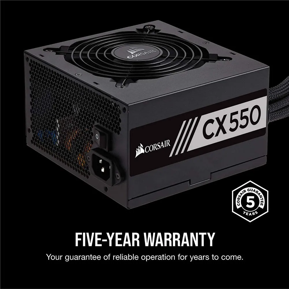 Corsair PSU CX Series 550 Watt 80 Plus Bronze Certified Non-Modular Power Supply (CP-9020121-NA) PSU