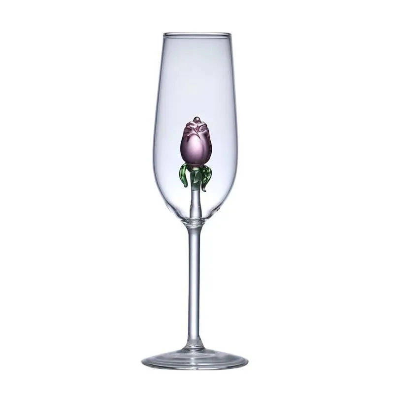 Creative 3D Rose Champagne Flute