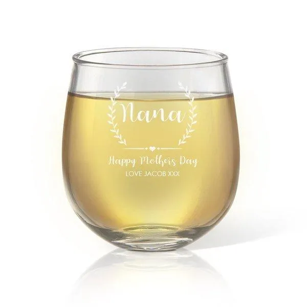 Crest Stemless Wine Glass