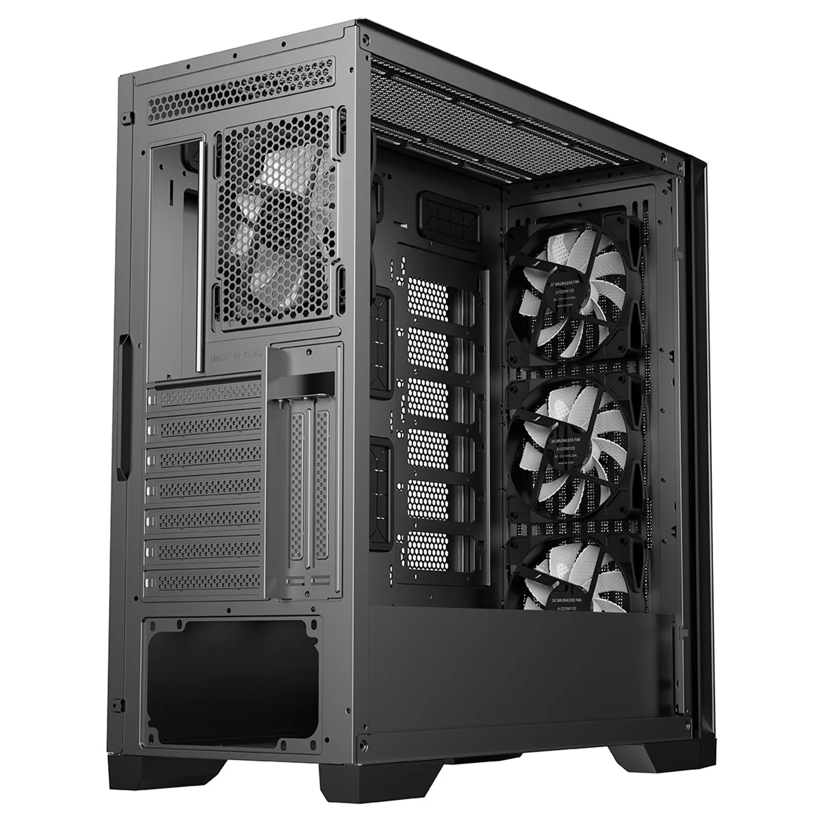 CRONUS Phanes Gaming PC Case, Mid Tower with Tempered Glass, ARGB Lighting, Enhanced Connectivity, and Superior Airflow, ATX, Micro ATX, Mini-ITX, and E-ATX