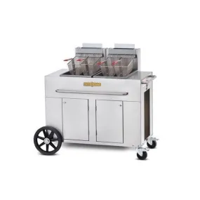 Crown Verity CV-PF-2 40 lbs Double Tank Liquid Propane Outdoor Fryer - 180,000 BTU