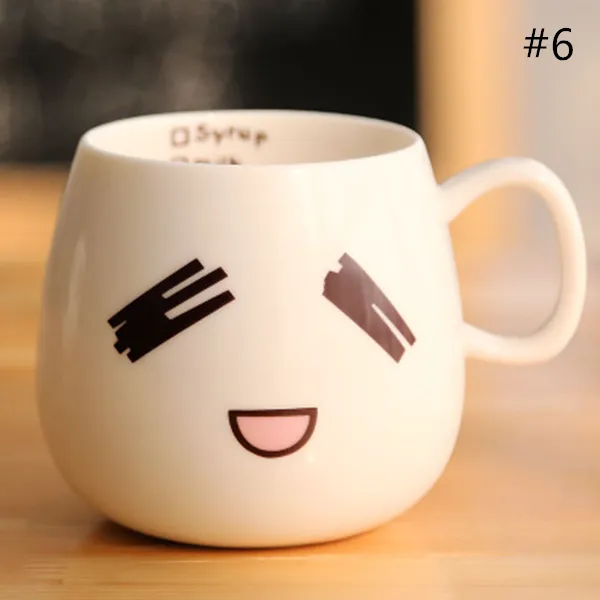 Cute Expression Milk Coffee Ceramic Cup AD10389