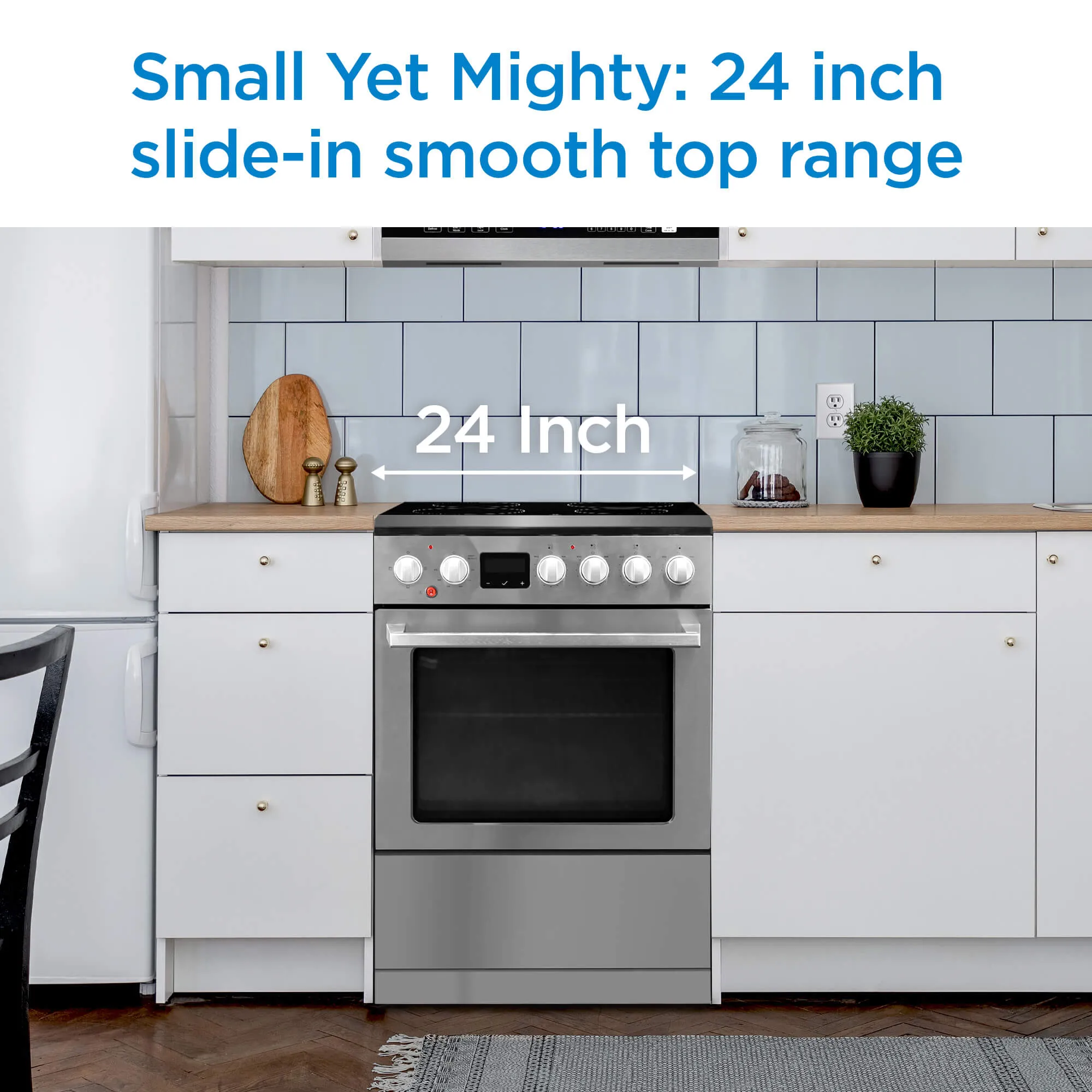 Danby DRCA240BSSC 24-in TruAirFry Smooth top Slide-in Electric Range in Stainless Steel