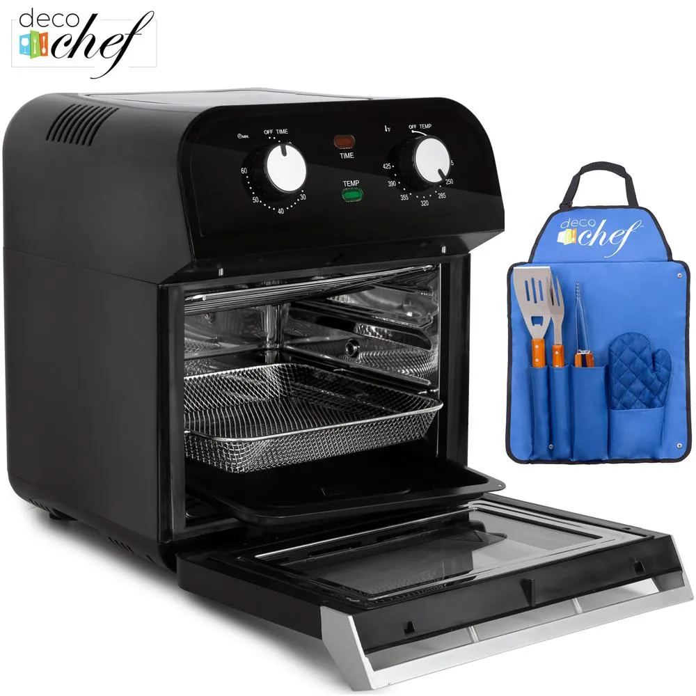 Deco Chef 12.7 QT Extra Large Capacity Convection Oven Airfryer   3 Piece BBQ Tool Set