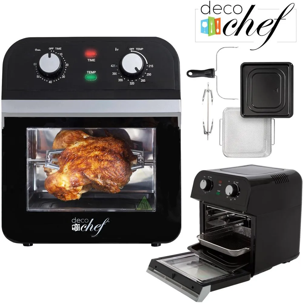 Deco Chef 12.7 QT Extra Large Capacity Convection Oven Airfryer   Oven Mitt & Salt Mill