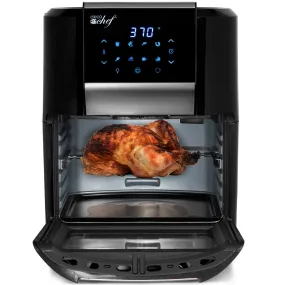 Deco Chef 12.7QT Digital Air Fryer Oven, with 3 Racks, Rotisserie, 8 Meal Presets, Black