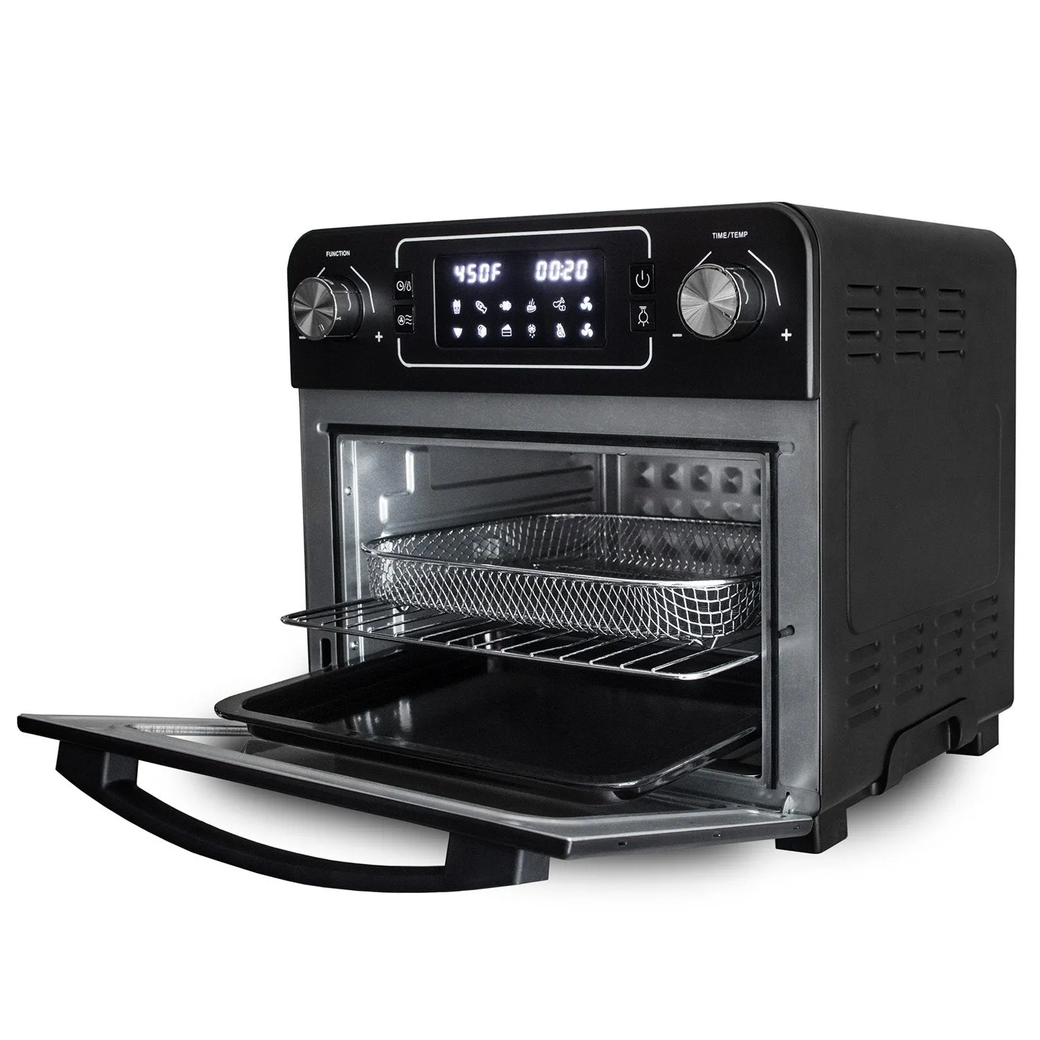 Deco Chef 24QT Stainless Steel Countertop Toaster Air Fryer Oven, Black - Refurbished