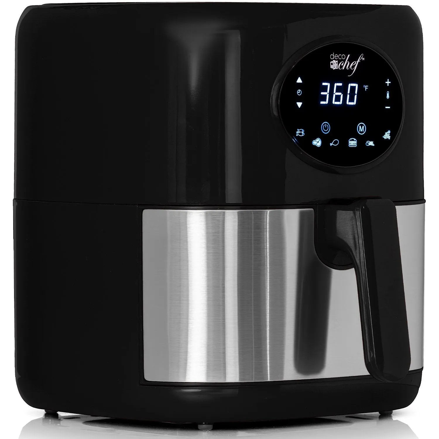 Deco Chef 3.7QT Digital Air Fryer with 6 Cooking Presets, Dishwasher Safe Basket, Black