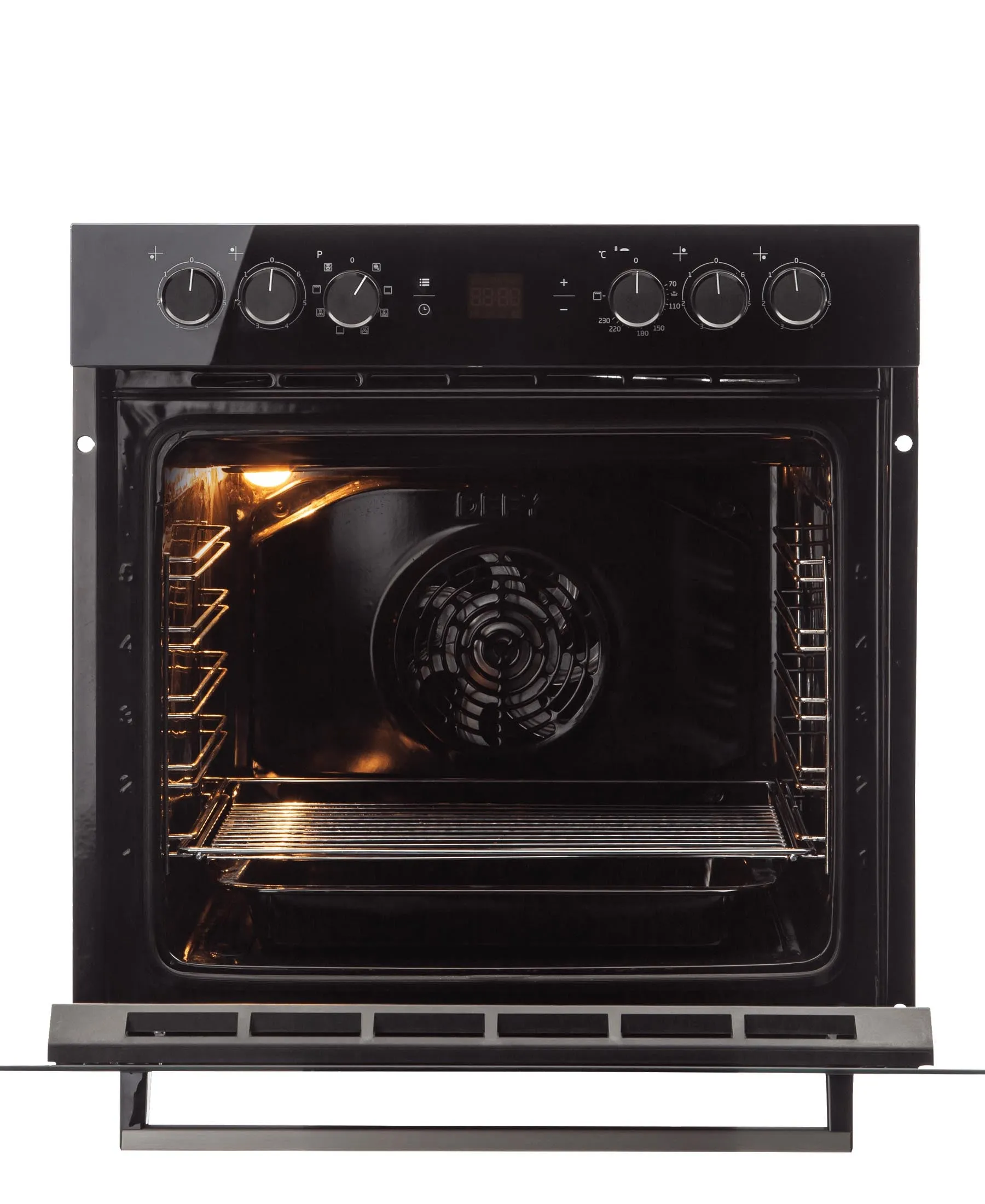 Defy DBO488 Slimline Oven Thermofan - Black