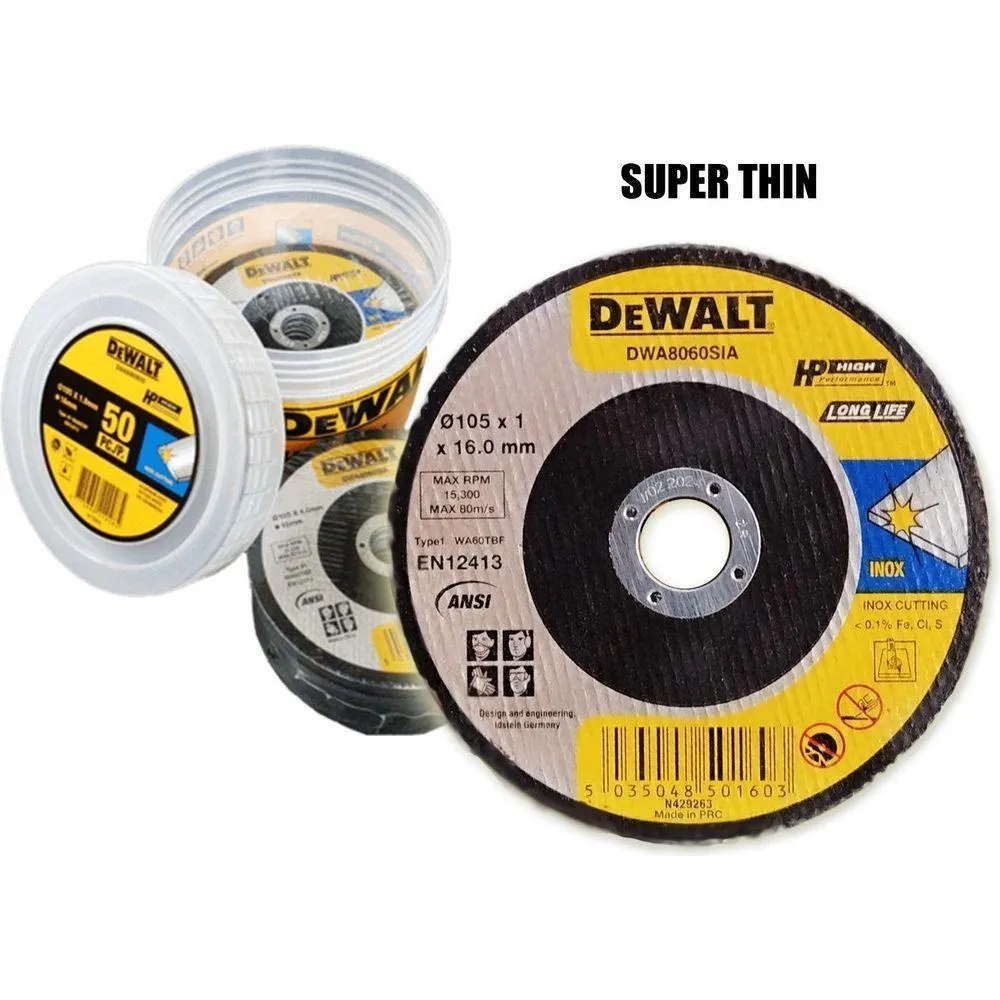 Dewalt DWA8060SIA S/S Cut Off Wheel 4" Super Thin (DWA8060B50 INOX)