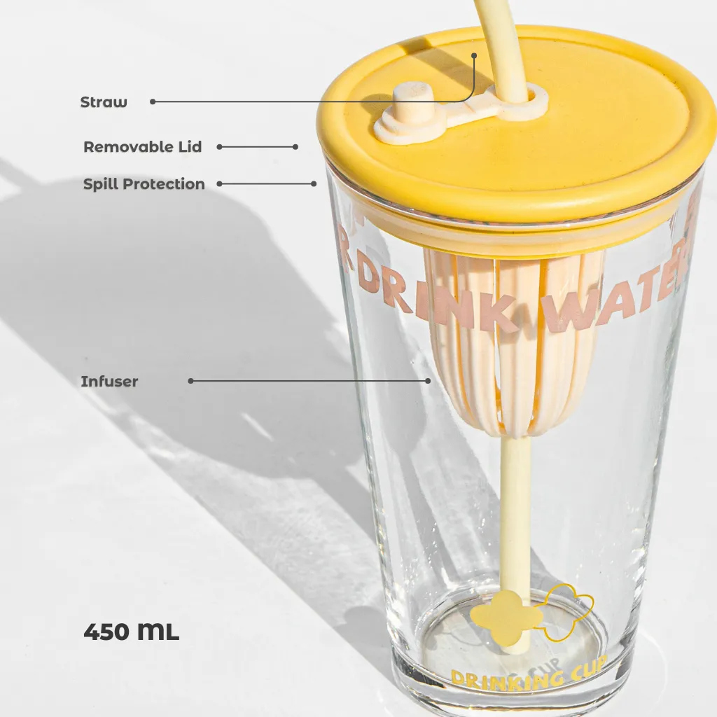 Drinking Cup with Infuser and Straw