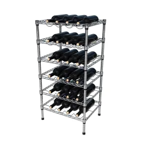 Empire Adjustable 6 Tier Chrome Wire Wine Bottle Rack 24 Bottle Capacity - EMP-WRACK6