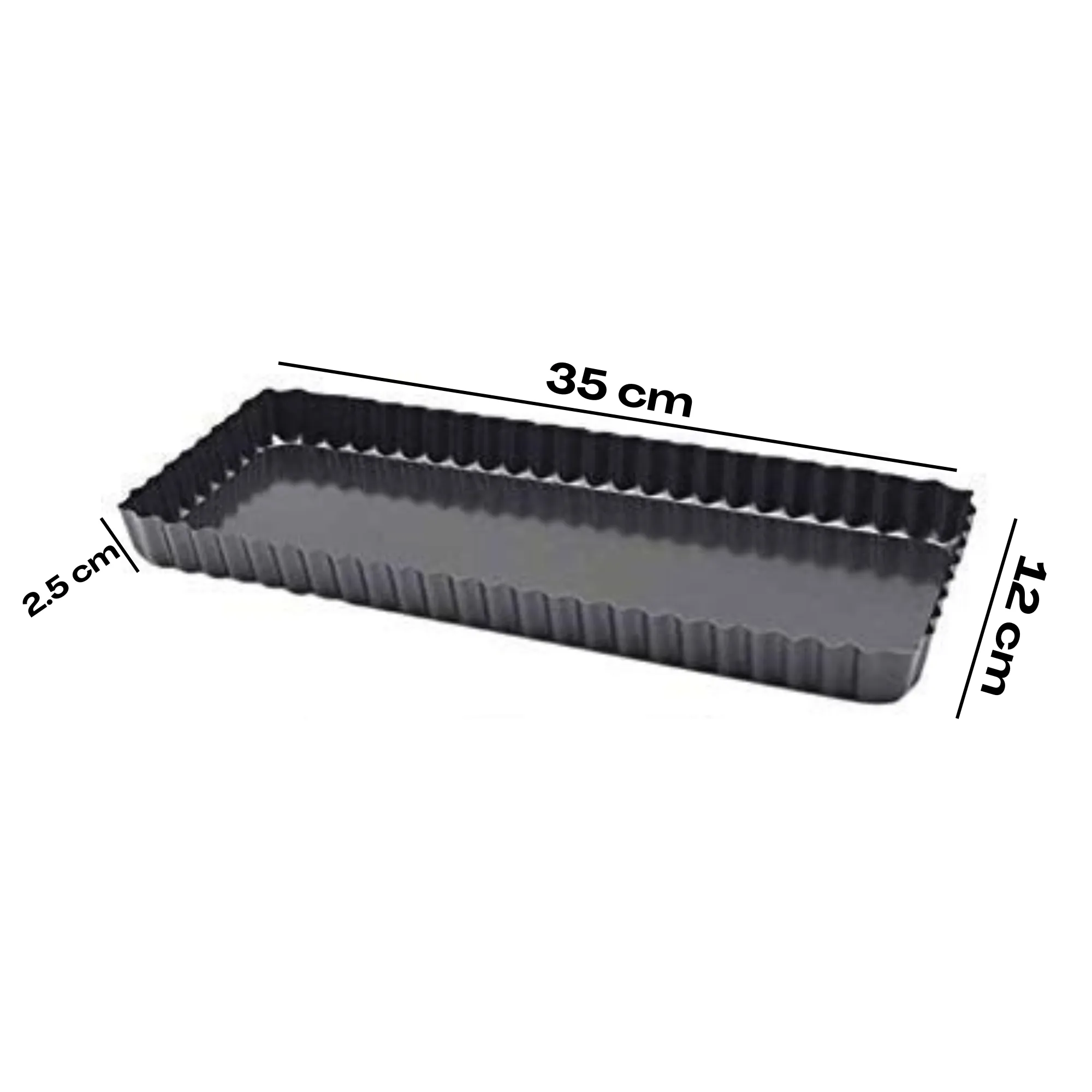 Esslly Non-Stick Rectangle Pie Tart Tray with Removable Bottom | 35 x 12 x 2.5 cm