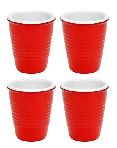 Fairly Odd Novelties Red Redneck Party Shot Glasses, 2oz Hard Plastic Melamine Cups, 4-Pack