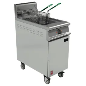 Falcon Dominator Plus Twin Basket Gas Fryer with Filtration & Fryer Angel in Castors Propane Gas