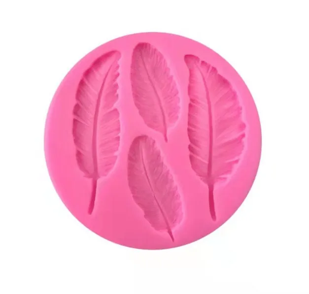 Feather and Feathers Pattern Silicone Mold - Decorating, Fondant, Baking, Soap, Ice Tray, Chocolate Candy Silicone Making Mold Sugarcraft