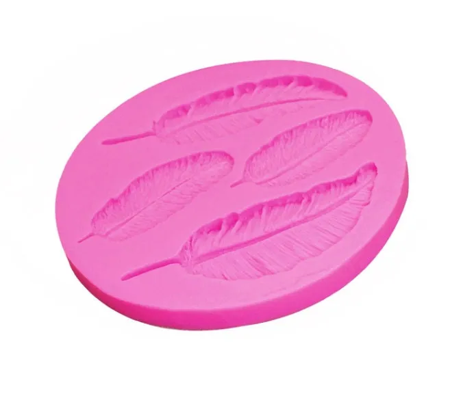 Feather and Feathers Pattern Silicone Mold - Decorating, Fondant, Baking, Soap, Ice Tray, Chocolate Candy Silicone Making Mold Sugarcraft