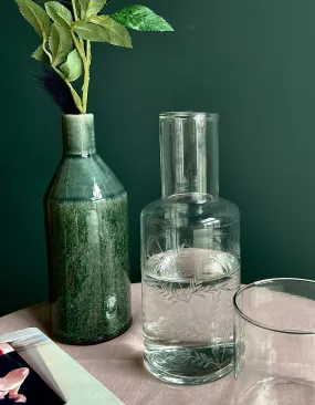 Fern Etched Glass Carafe