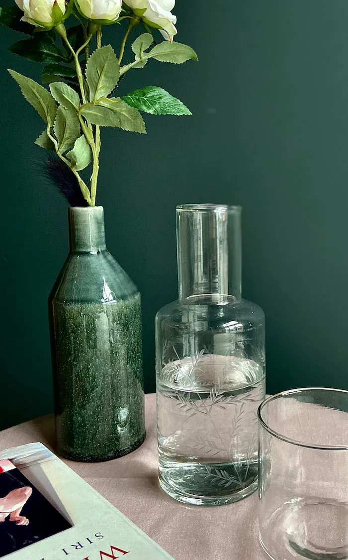 Fern Etched Glass Carafe