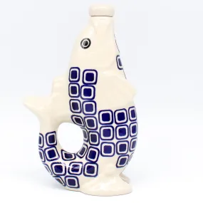 Fish Carafe in Blue Squares