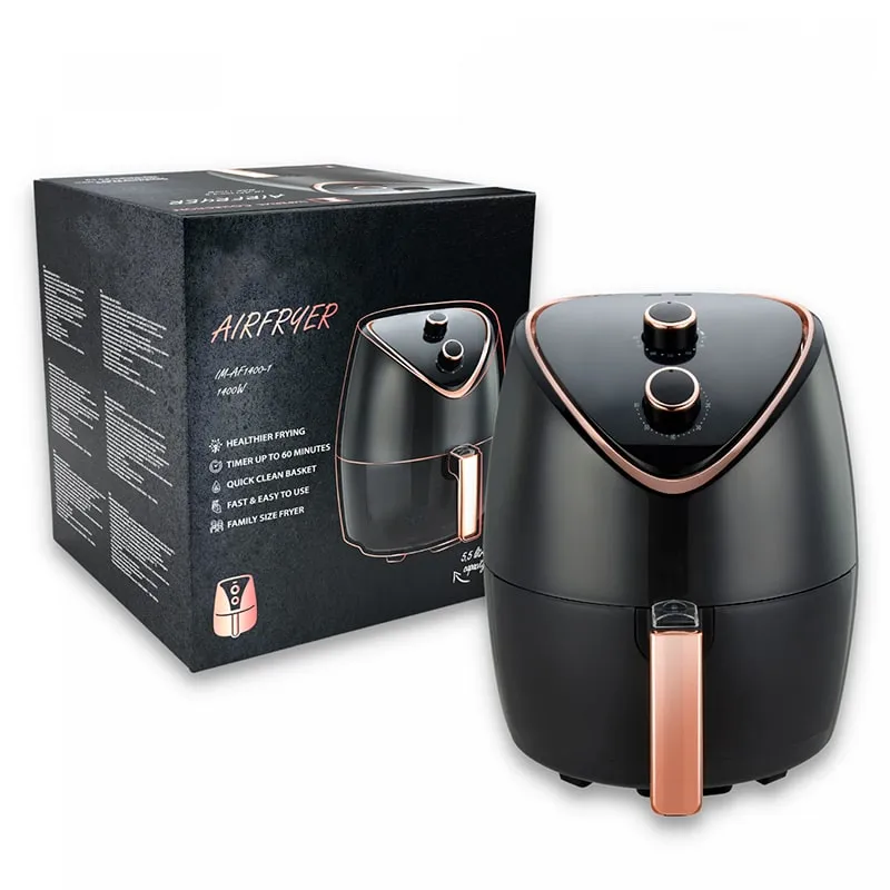 Freidora de aire sin aceite, AirFryer 5.5L de 1400 W con control manual | BronKitchen©