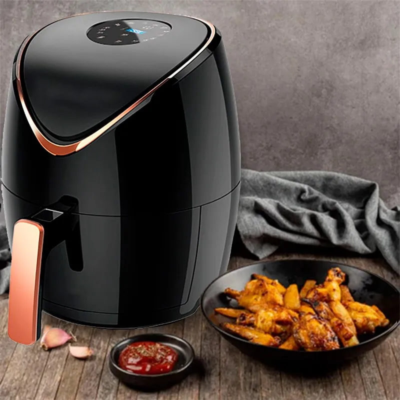 Freidora de aire sin aceite, AirFryer familiar  5.5L de 1400 W con pantalla táctil LED | BronKitchen©