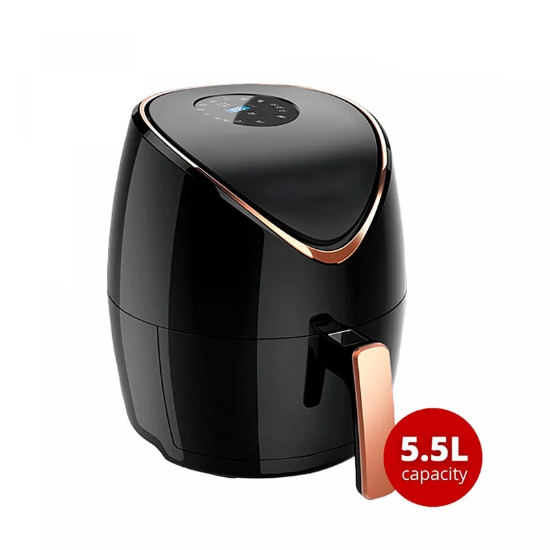 Freidora de aire sin aceite, AirFryer familiar  5.5L de 1400 W con pantalla táctil LED | BronKitchen©