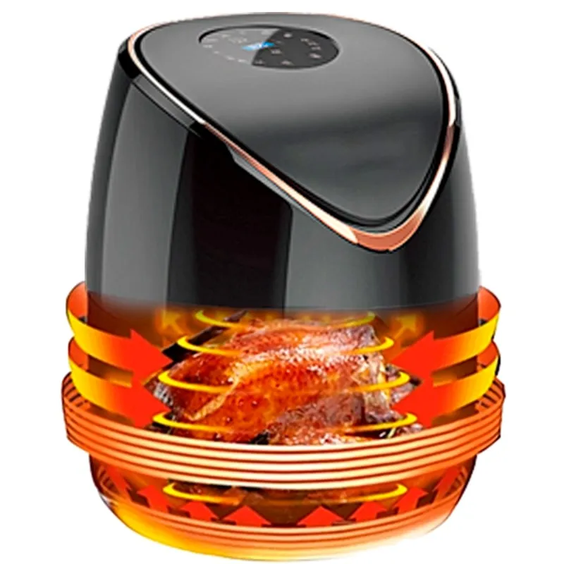 Freidora de aire sin aceite, AirFryer familiar  5.5L de 1400 W con pantalla táctil LED | BronKitchen©