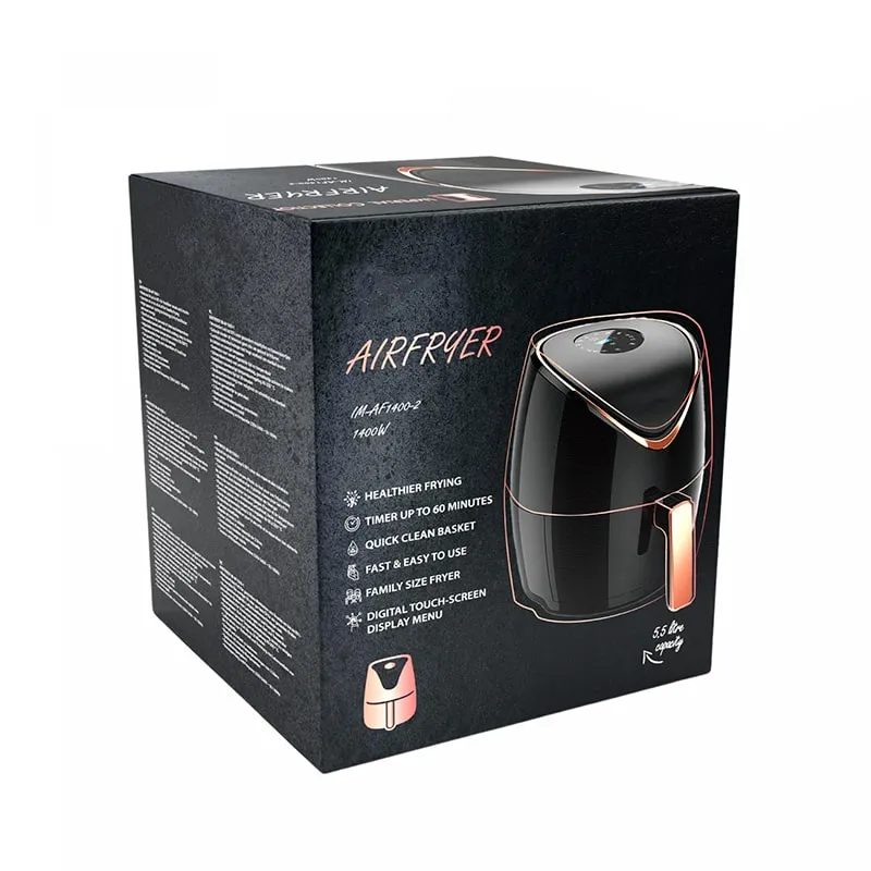 Freidora de aire sin aceite, AirFryer familiar  5.5L de 1400 W con pantalla táctil LED | BronKitchen©