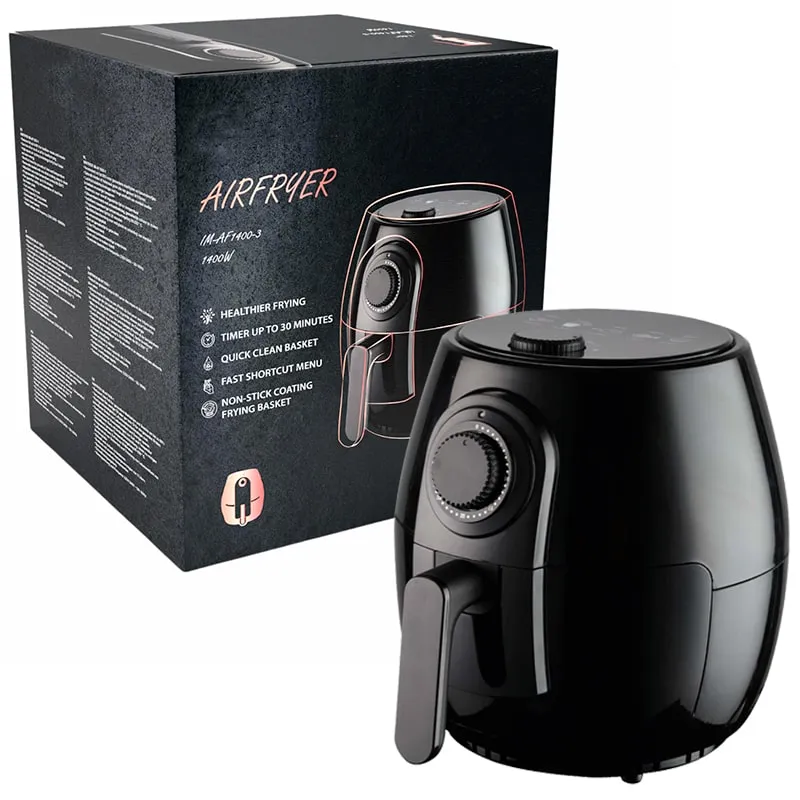 Freidora de aire sin aceite, AirFryer tamaño familiar 4L de 1400W | BronKitchen©