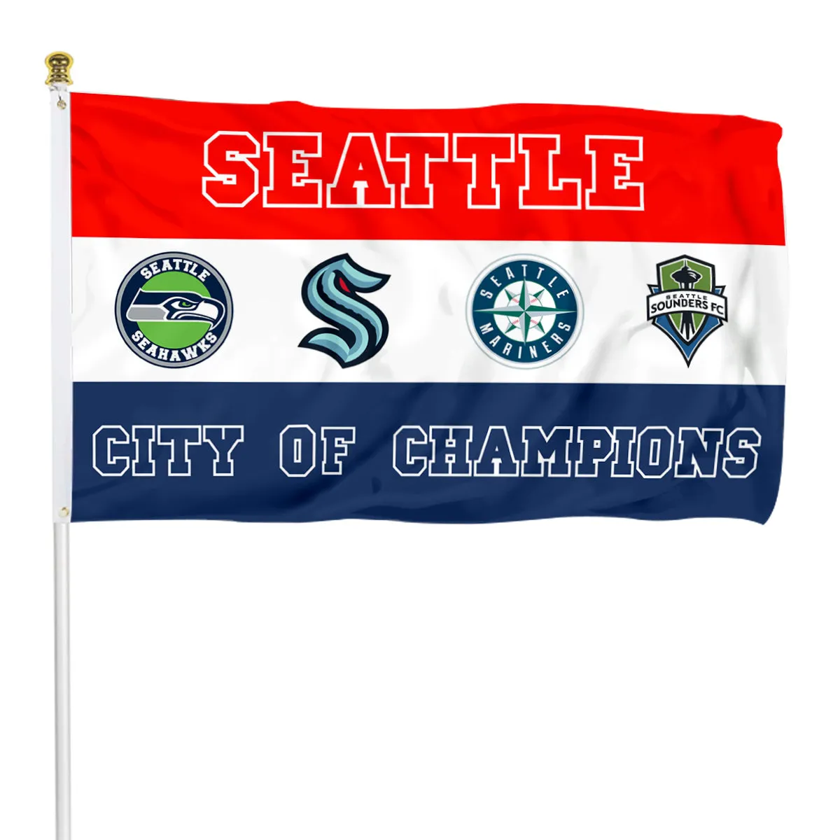 Fyon City of Seattle Champions Sports Fans Team Flag  banner