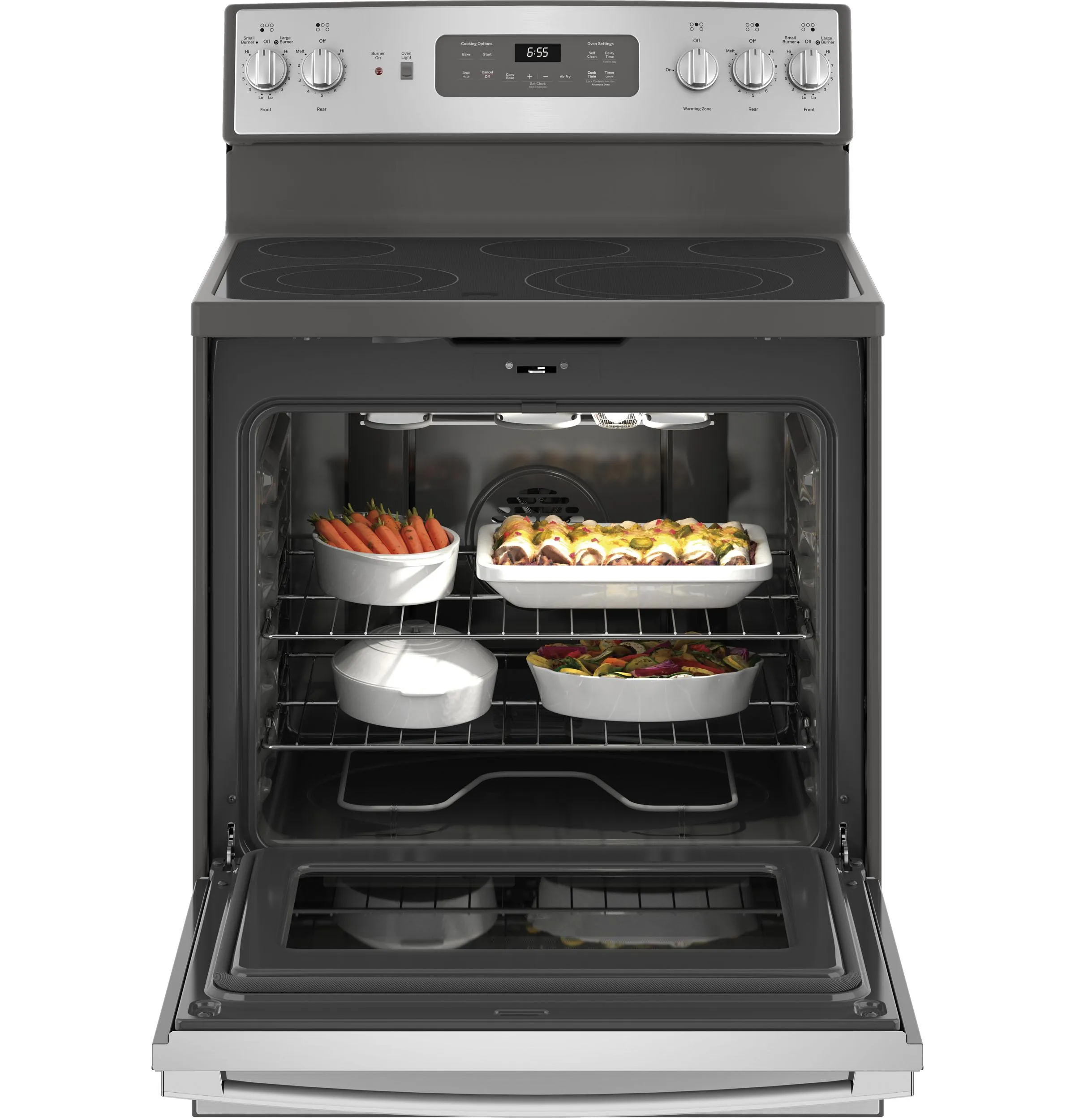 GE® 30" Free-Standing Electric Convection Fingerprint Resistant Range