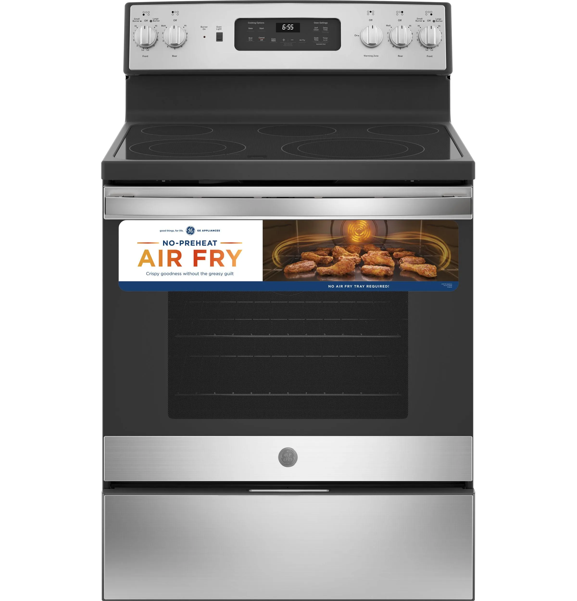 GE® 30" Free-Standing Electric Convection Fingerprint Resistant Range