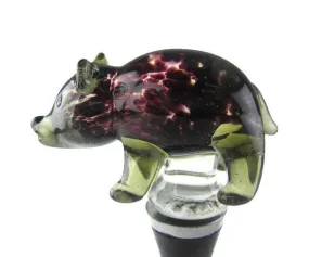 Glass Bottle Stopper Bear