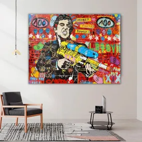 Graffiti Canvas Wall Poster - Godfather Scarface Pablo Design