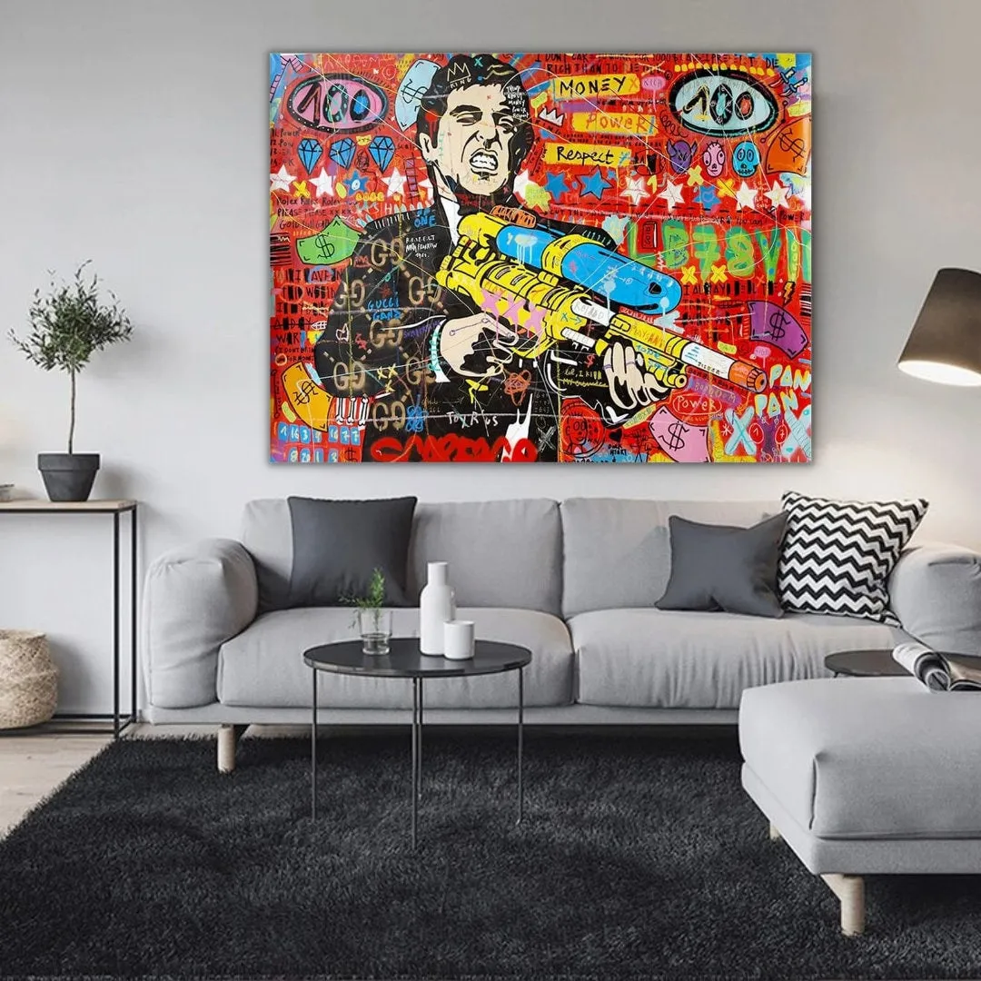 Graffiti Canvas Wall Poster - Godfather Scarface Pablo Design