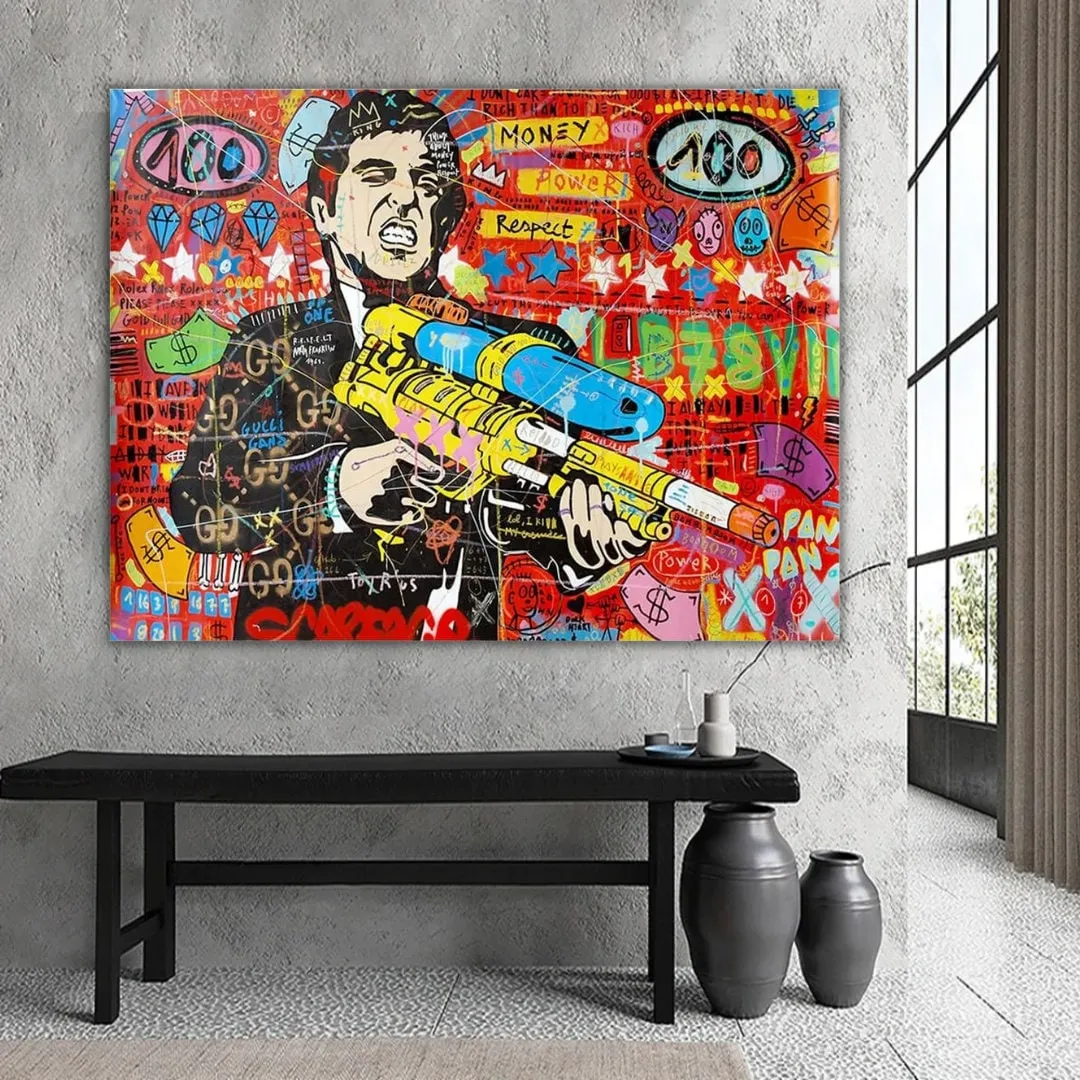 Graffiti Canvas Wall Poster - Godfather Scarface Pablo Design