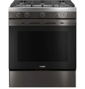 Haier QGSS740BNTS 30" Smart Slide-In Gas Range with Convection