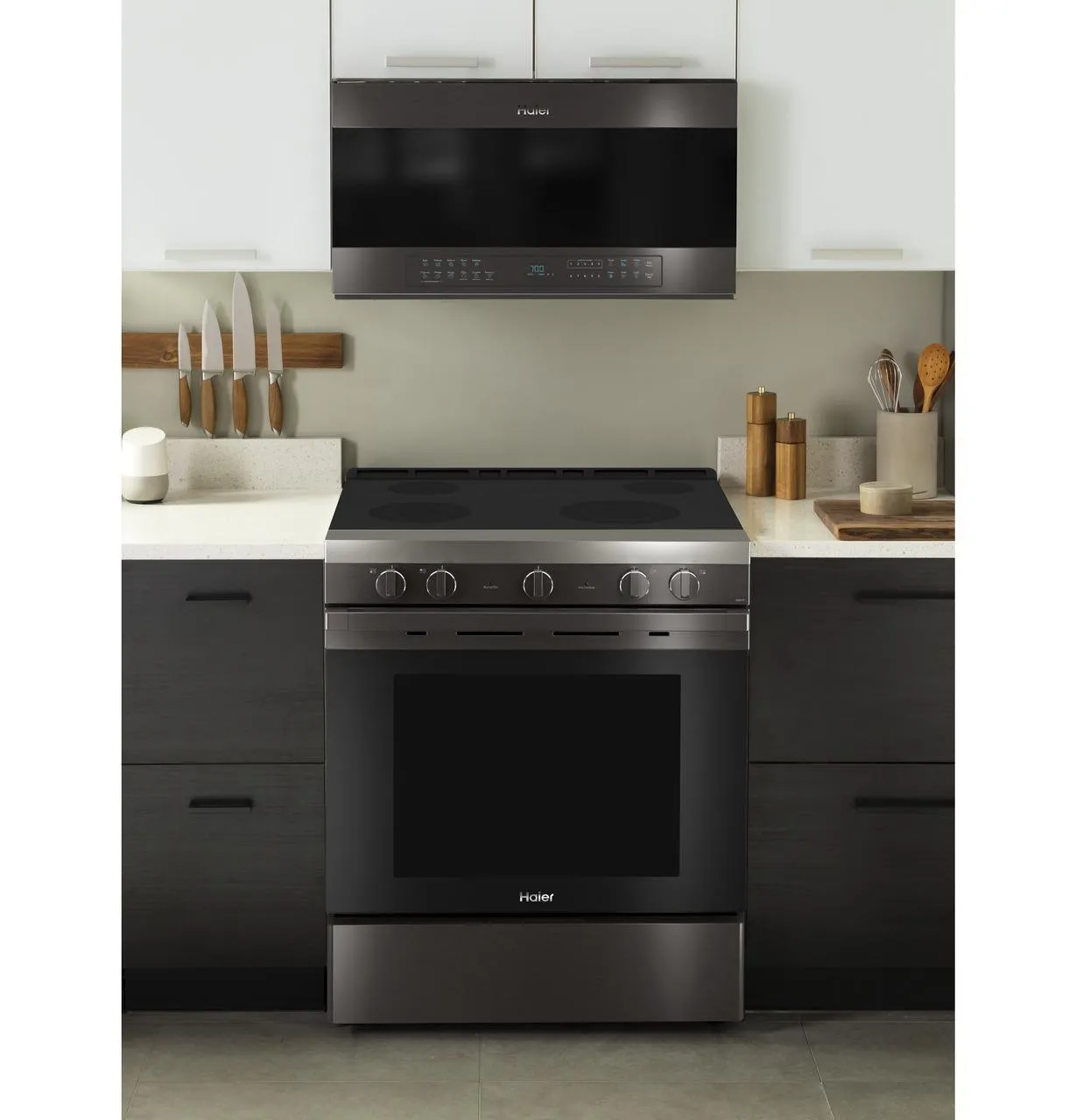 Haier QSS740BNTS 30" Smart Slide-In Electric Range with Convection