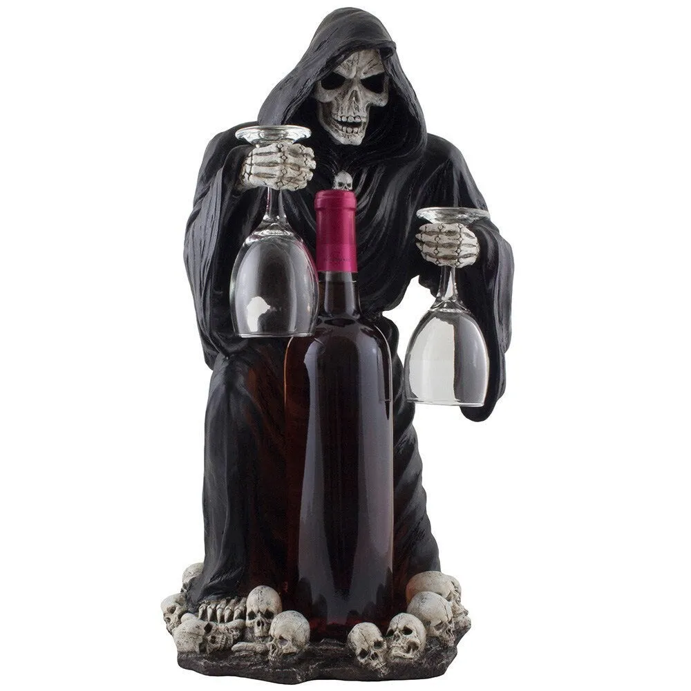 Halloween Decor Wine Glass Holder,Grim Reaper skull,Housewarming Gift,Birthday Gift,Home Decor Gift,Gameroom gift,Gamers gift,Wine lovers