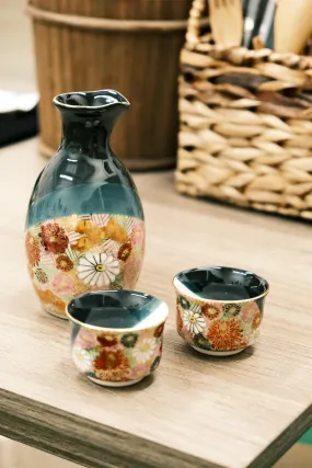 HANAZUME KUTANI YAKI Handmade Premium Sake Set