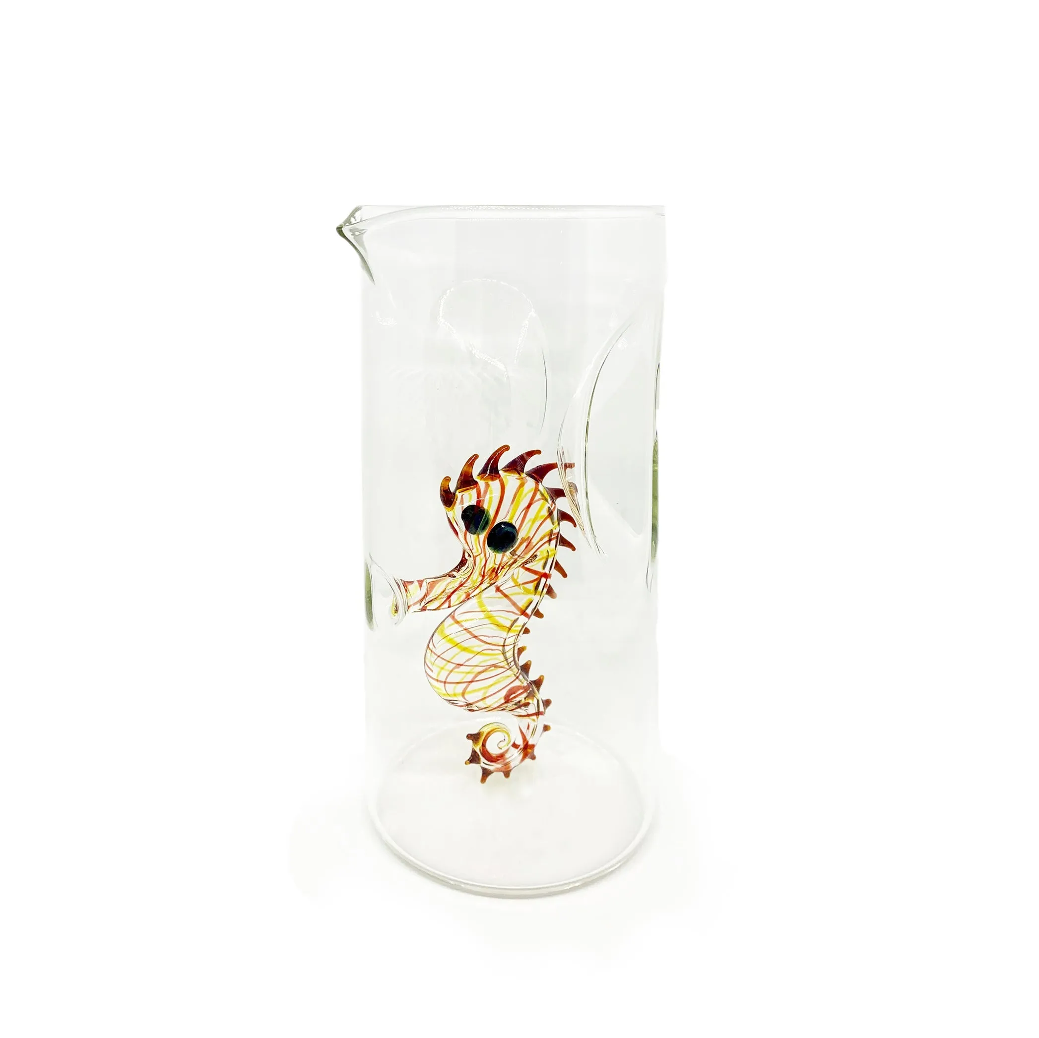 Handblown Glass Seahorse Carafe, 24.5cm