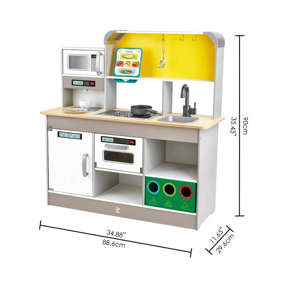 Hape 3177 Deluxe Kitchen Playset With Fan Fryer (3y )