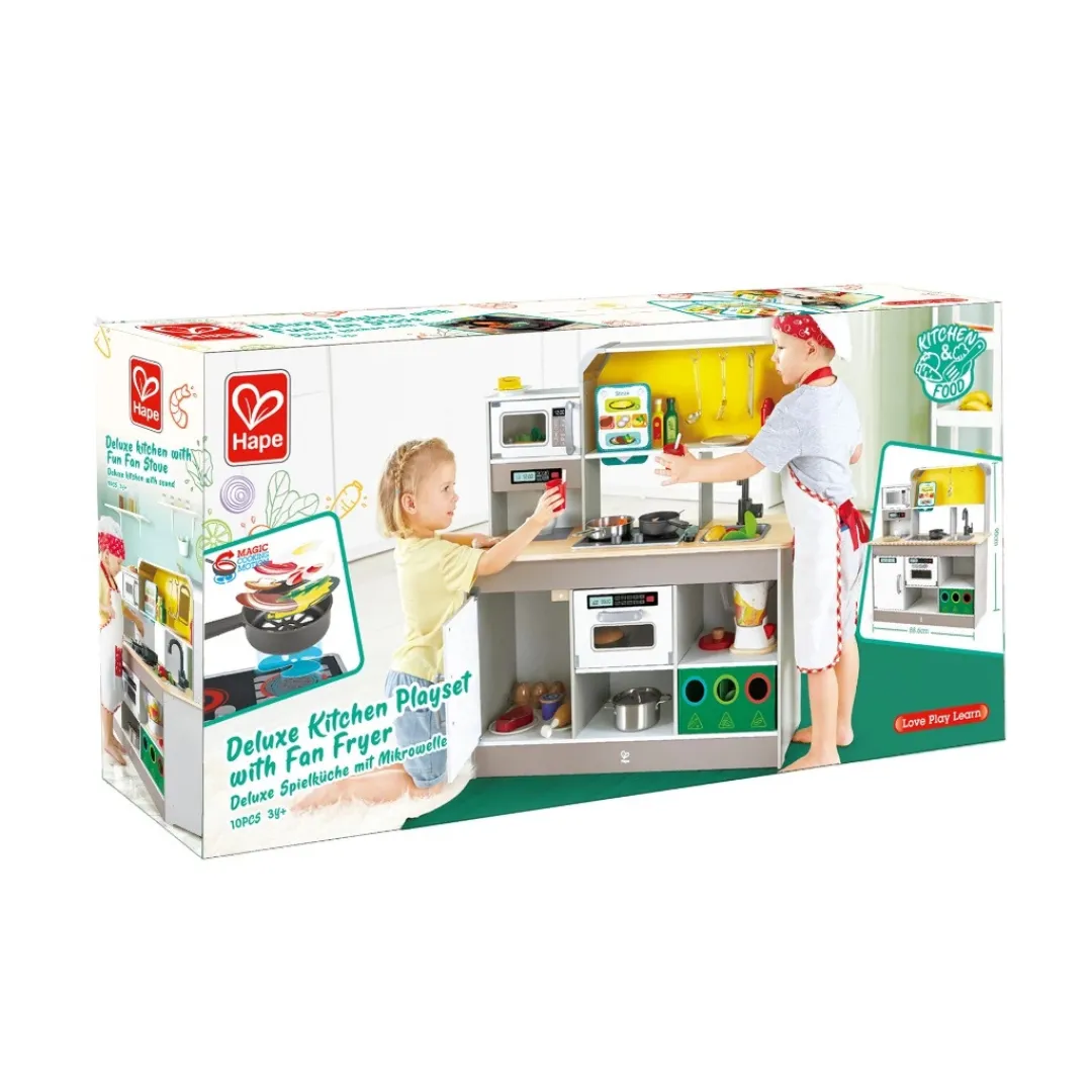 Hape 3177 Deluxe Kitchen Playset With Fan Fryer (3y )